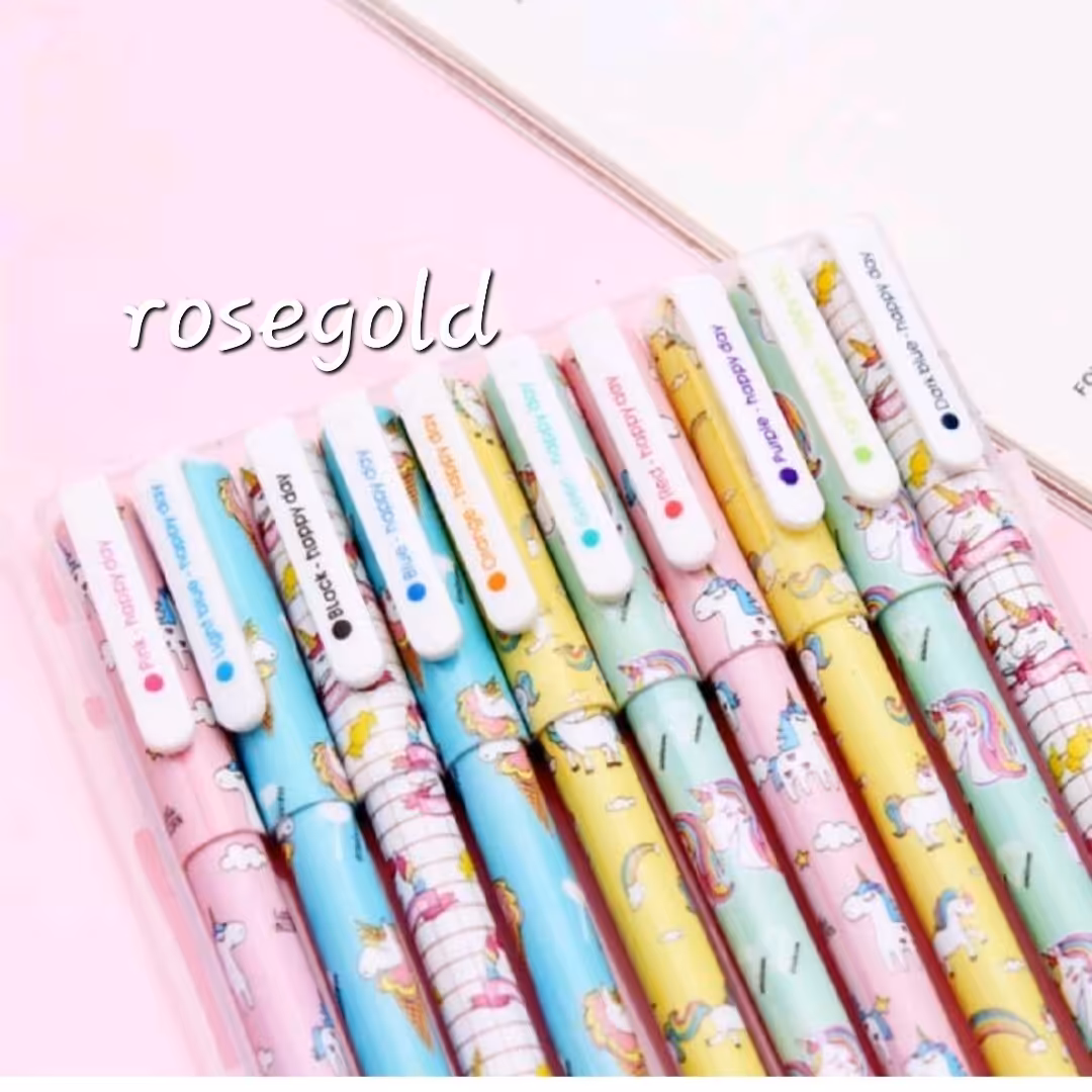 روان نویس هپی دی ده رنگ 10 طرح یونیکورن خودکار  10 رنگ