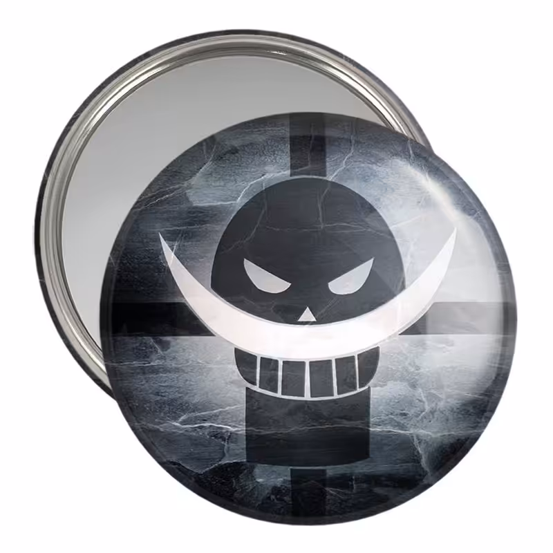 آینه جیبی خندالو مدل علامت خدمه وایت برد انیمه وان پیس One Piece  کد 11438