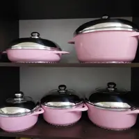 سرویس قابلمه چدن سرامیک گیاهی دسینی  اصل  10 پارچ 