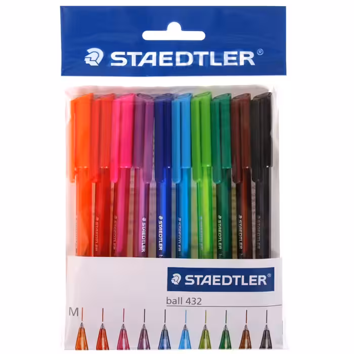 خرید خودکار رنگی استدلر اورجینال مدل 432 بسته 10 رنگ نوک M