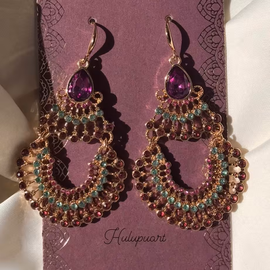 گوشواره بهاری با نگین سوارسکی Hulupuart برند iam