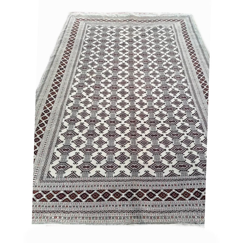 قالی ترکمنی 6متری دستباف - چله ابریشم - کد 2/94