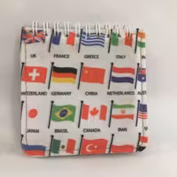 دفتر  پارچه ای طرح پرچم سایز 10 در 10 با 80 برگ بدون خط 