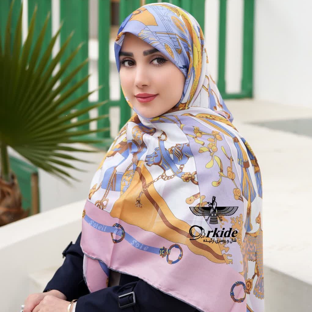 روسری نخ ابریشم گارزا قواره ی 130 سانت کیفیت عالی