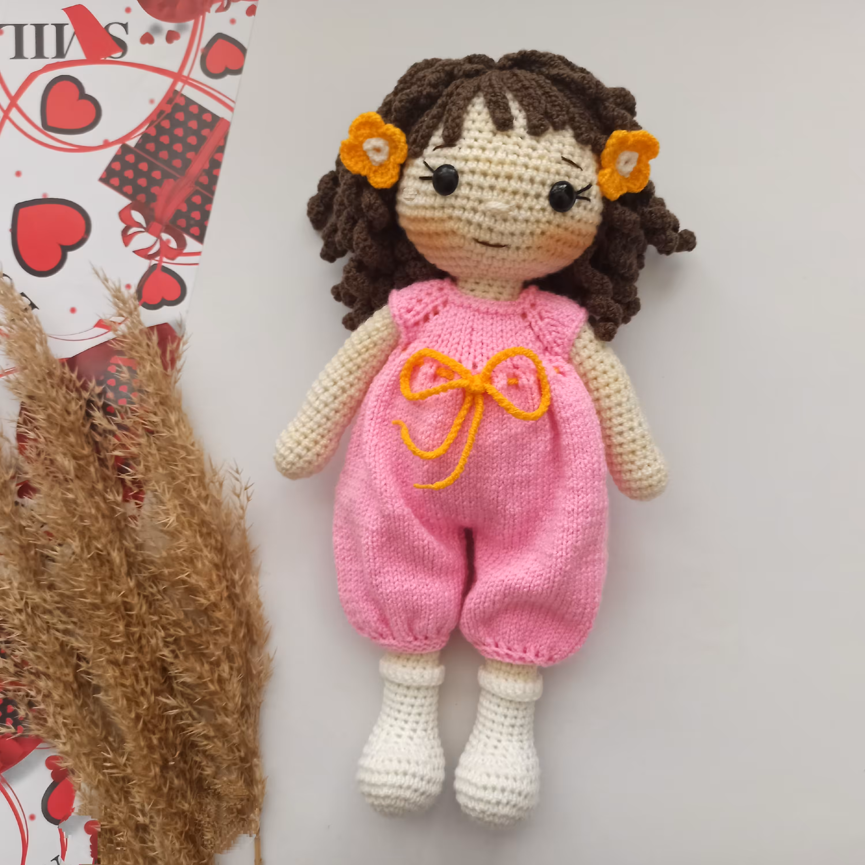 عروسک دستبافت دختر مدل نگین..قد 31سانت