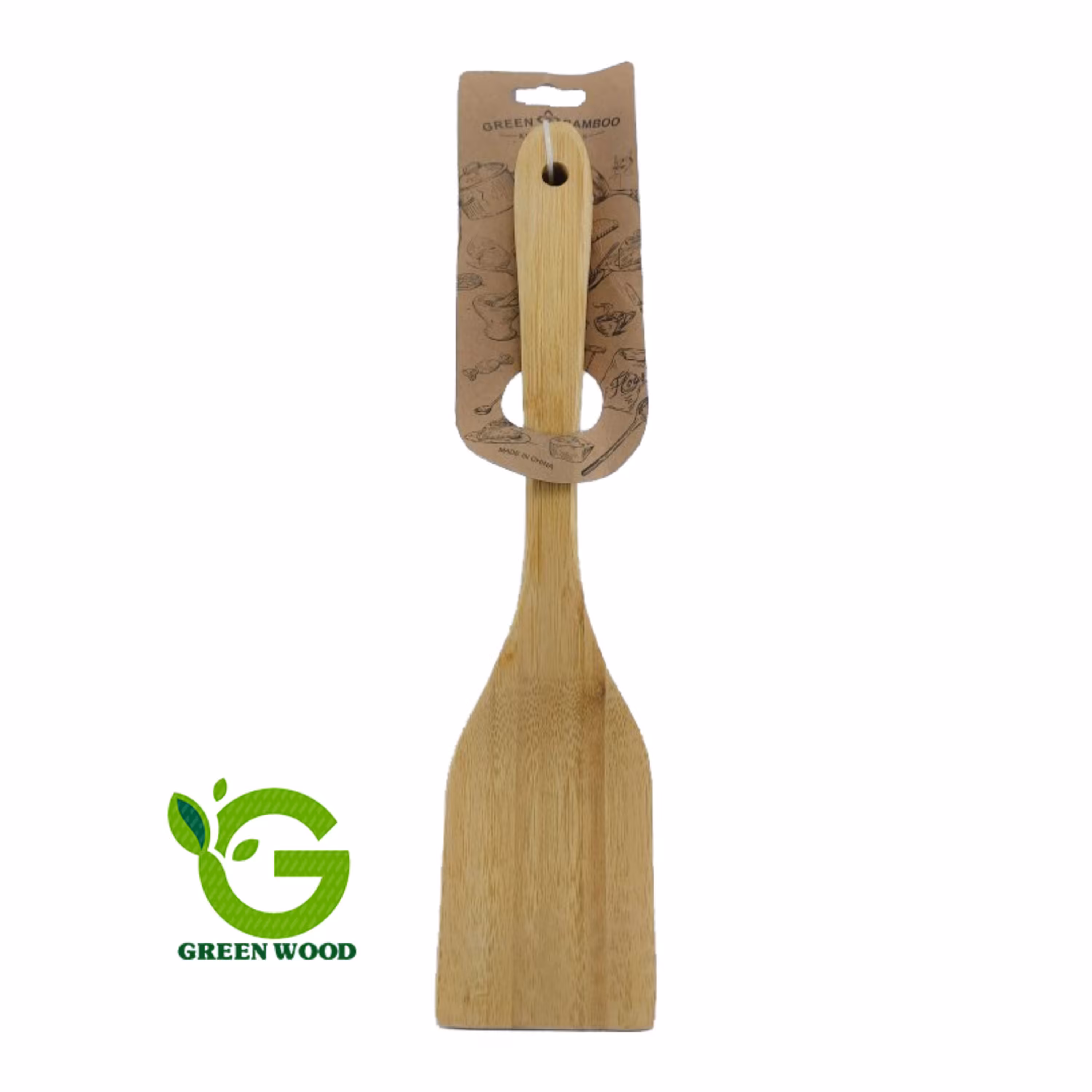 کفگیر آشپزی چوبی بامبو برند گرین بامبو کد Gw40202011