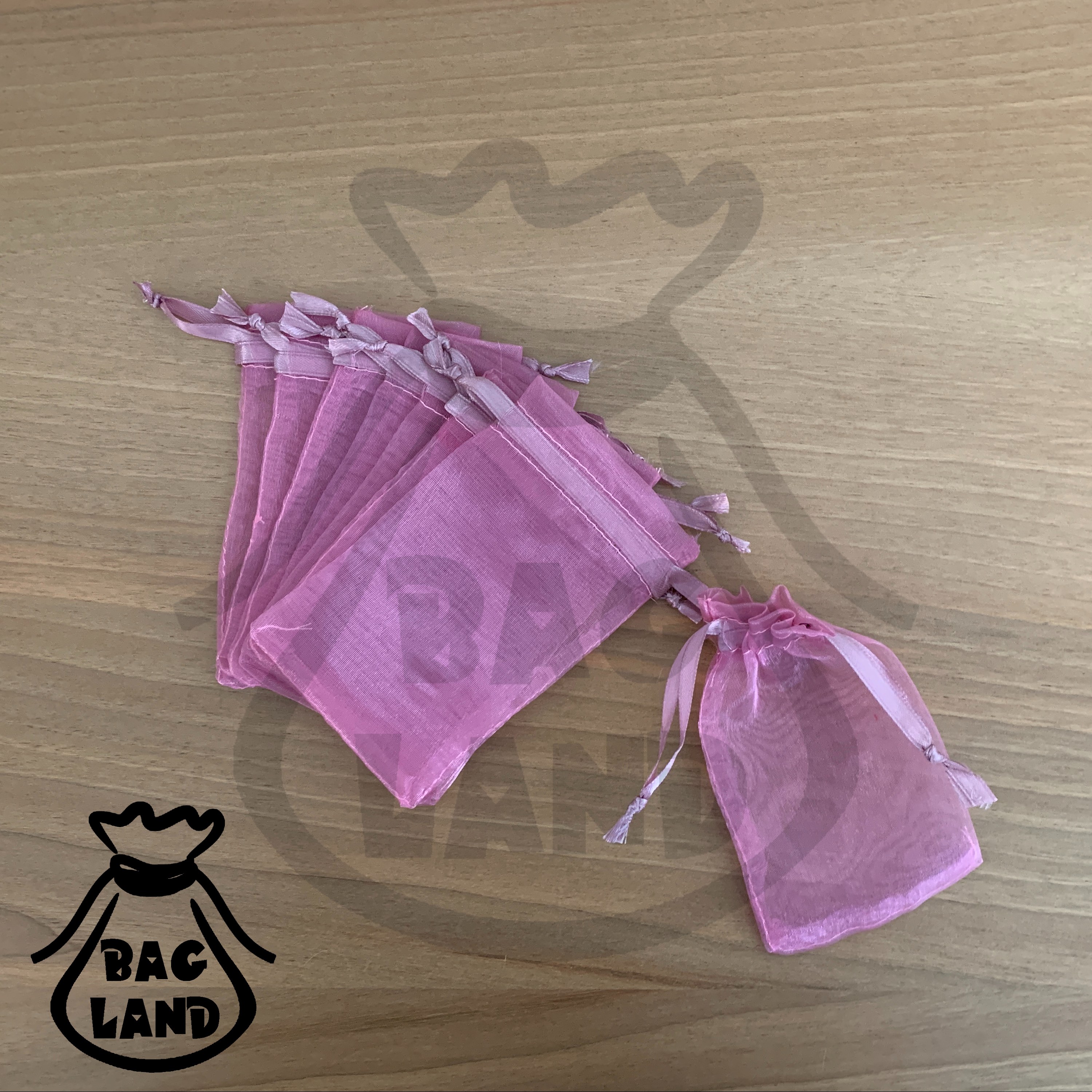 کیسه حریر پک 10 عددی سایز 11 در 7 رنگ صورتی چرک ( صورتی کثیف)