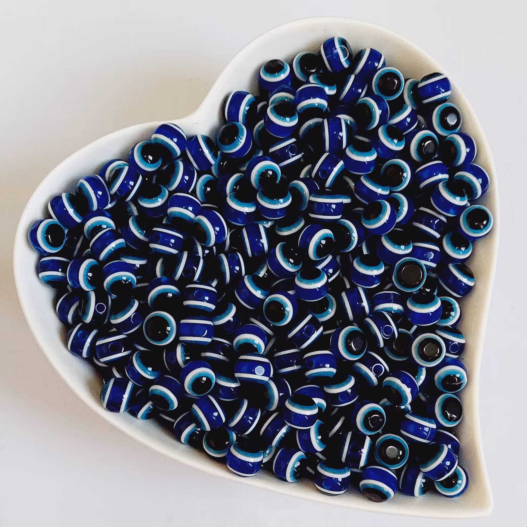 مهره چشم نظر آبی پک15عددی چشم نظر گرد آبی سایز8