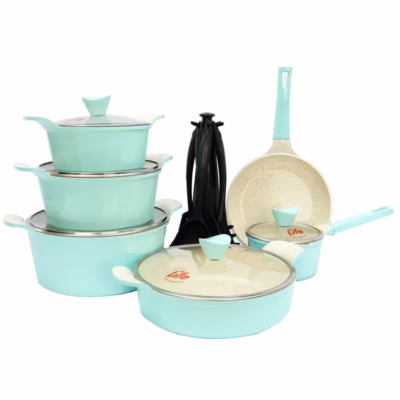 سرویس 21 پارچه قابلمه لایف مدل دیانا آبی آکوا