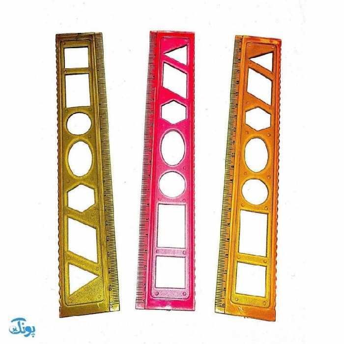 خط کش اشکال هندسی ژله‌ای | 20 سانتی متر

