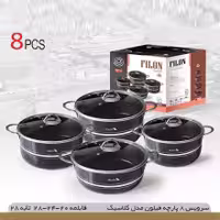 سرویس قابلمه 8 پارچه تفلون فیلون مدل کلاسیک تابه دیواره بلند