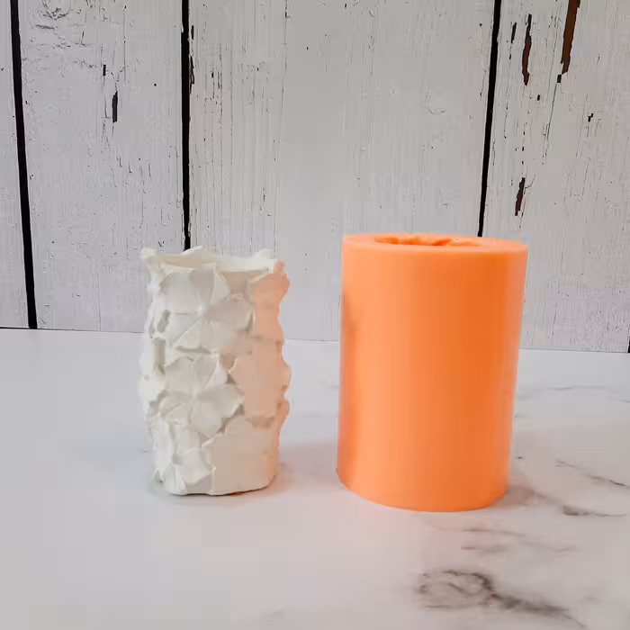 قالب سیلیکونی استوانه گلدار 