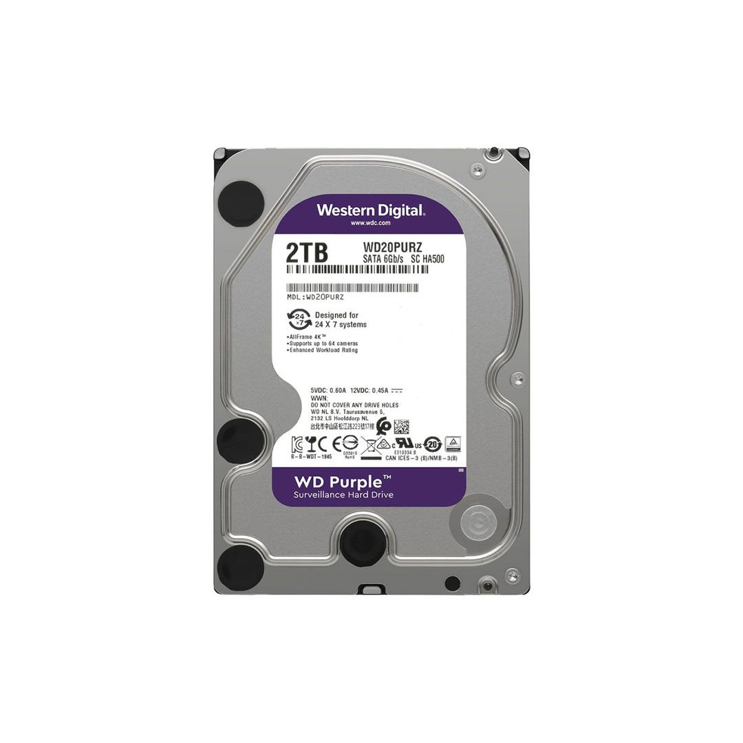 هارد دیسک اینترنال وسترن دیجیتال Purple ظرفیت 2 ترابایت | آبتین مال 13 فروردین 1404