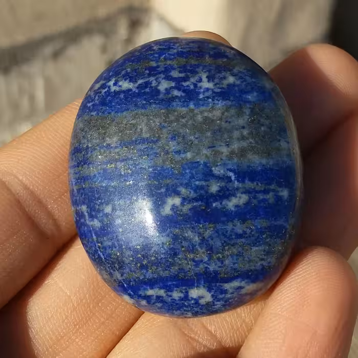 تامبلر سنگ لاجورد افغان طبیعی پیریت طلایی تمام پولیش کد 9944