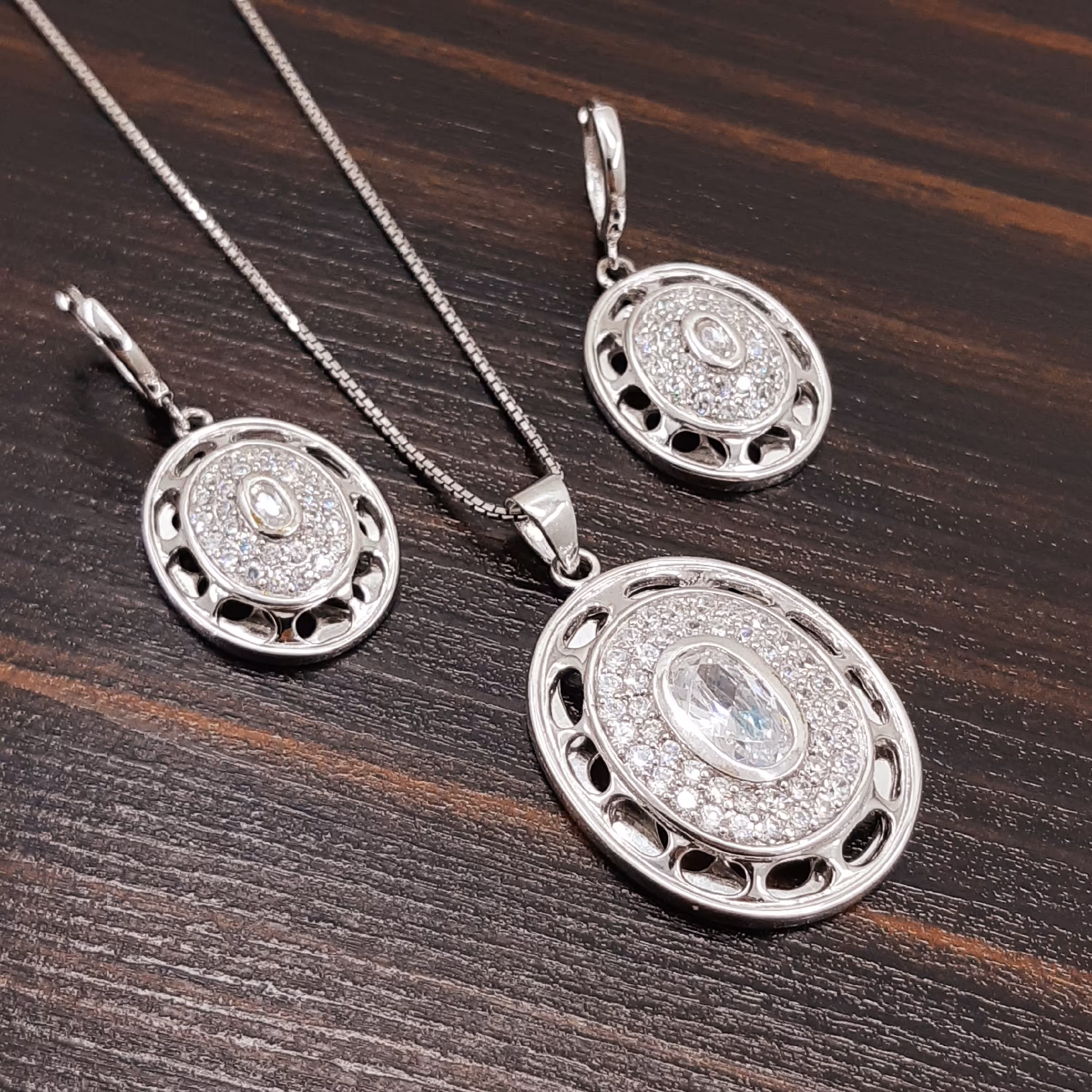 نیم ست نقره جواهر تایلندی