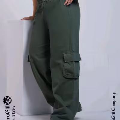 شلوار کارگو کتان سایز بزرگ در سه سایز