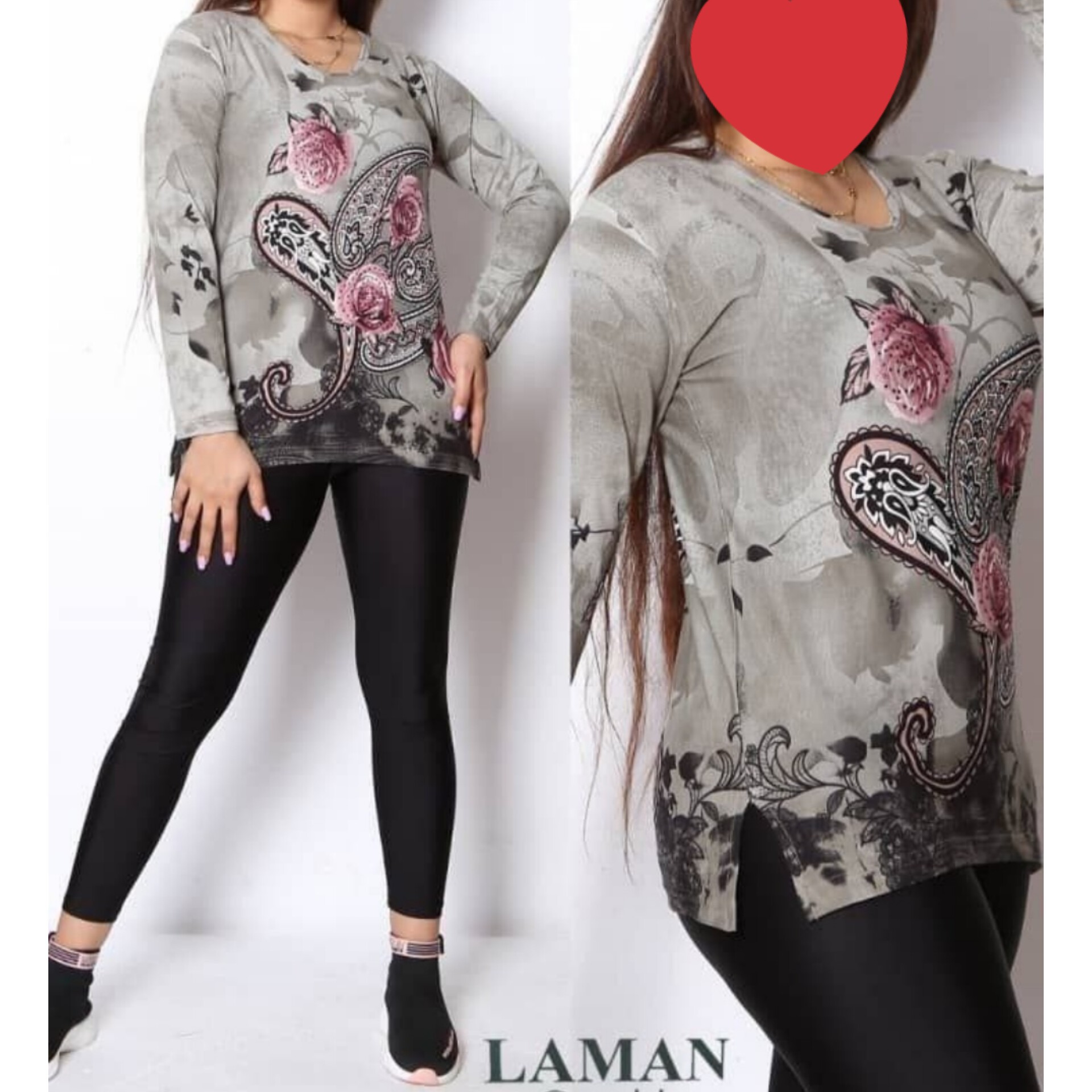 بلوز نخ پنبه ترک زنانه .سایز بندی دارد