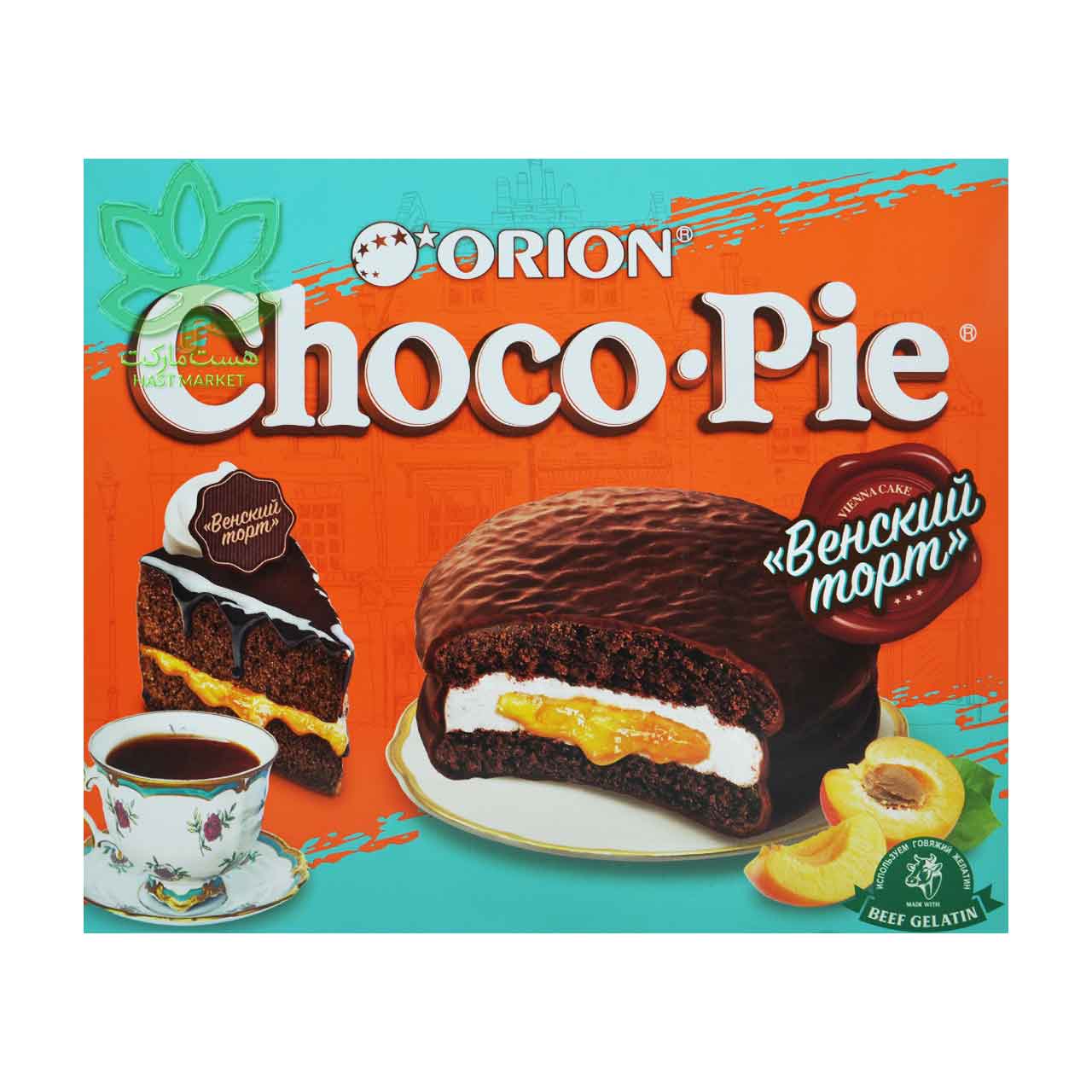 کیک والس زردآلو 12 عدد شوکو پای - choco pie