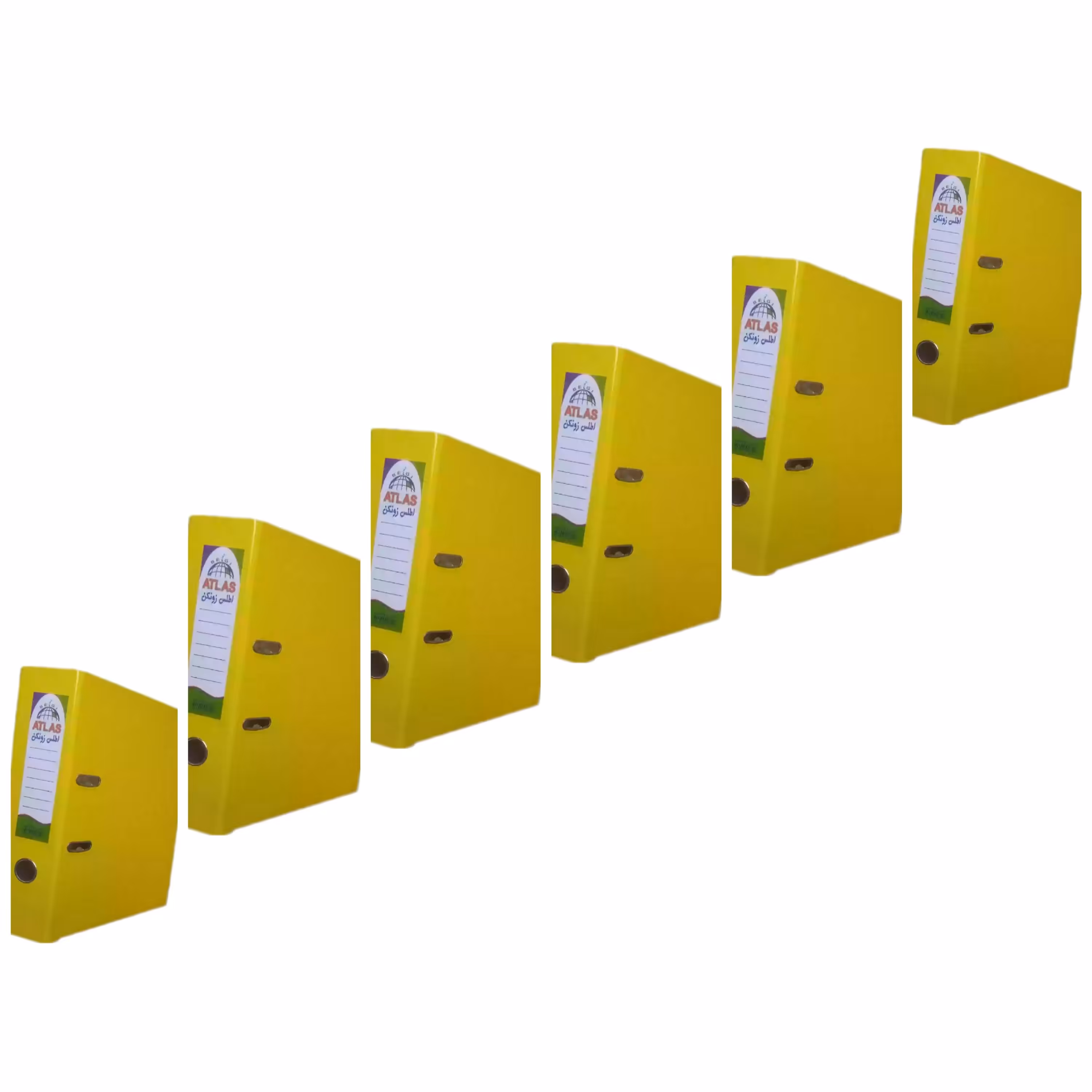 زونکن A4 سلفونی لبه فلزی تیگل دار  زرد ( بسته 6 عددی)