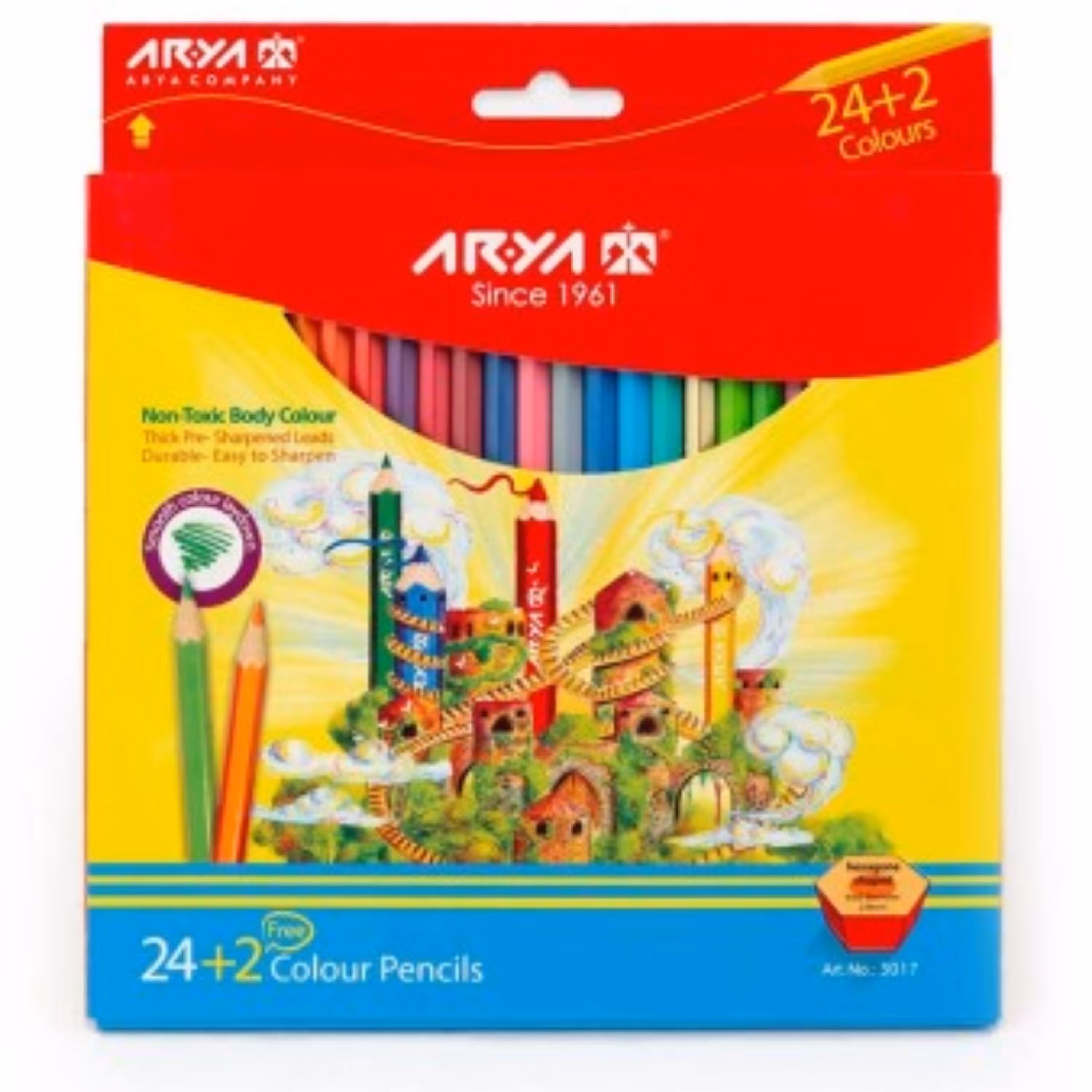 مداد رنگی 24 اریا جعبه مقوا