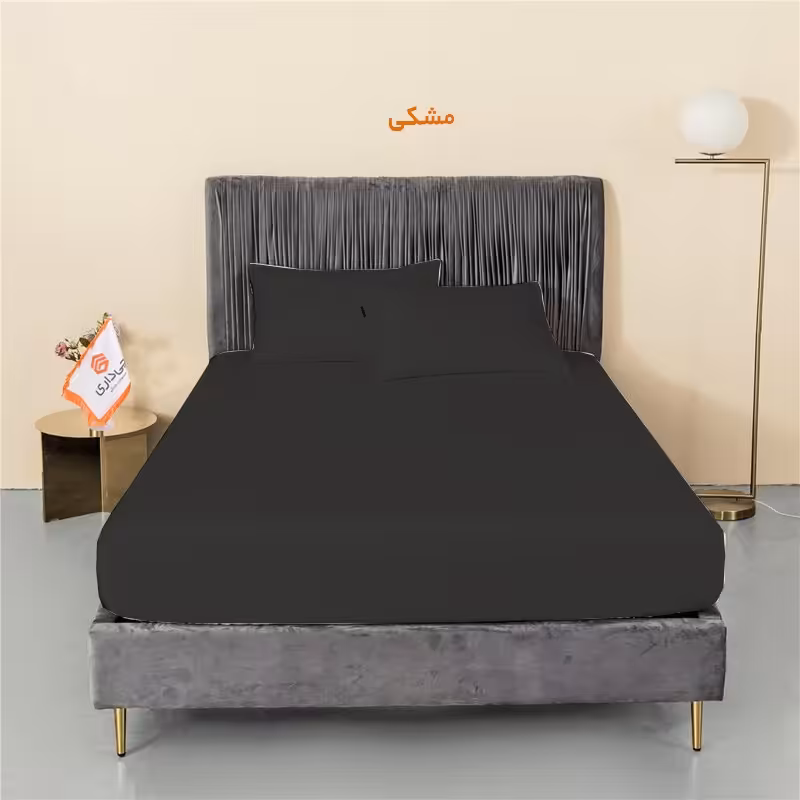 سرویس ملحفه چیداری مدل میکرو مشکی یک نفره دو تکه 120 در200