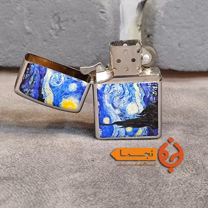 فندک زیپو بنزینی  طرح شب پرستاره ونگوگ کد clz01