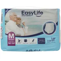 پوشینه بزرگسال ایزی لایف شورتی سایز متوسط بسته 12 عددی