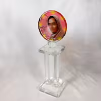 چاپ روی کریستال تندیس دایره 10 در 30