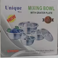 سرویس لگن و رنده مارک یونیک آهن ربا نگیر شامل 5عدد لگن ویک عدد رنده کیفیت عالی 