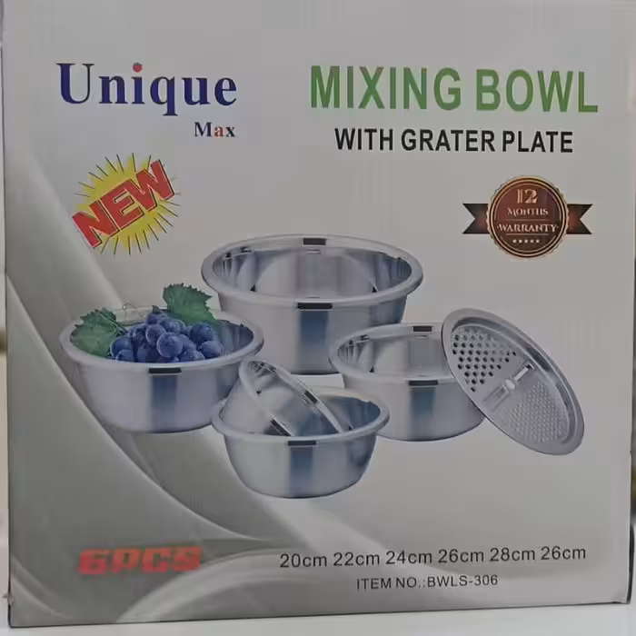 سرویس لگن و رنده مارک یونیک آهن ربا نگیر شامل 5عدد لگن ویک عدد رنده کیفیت عالی 