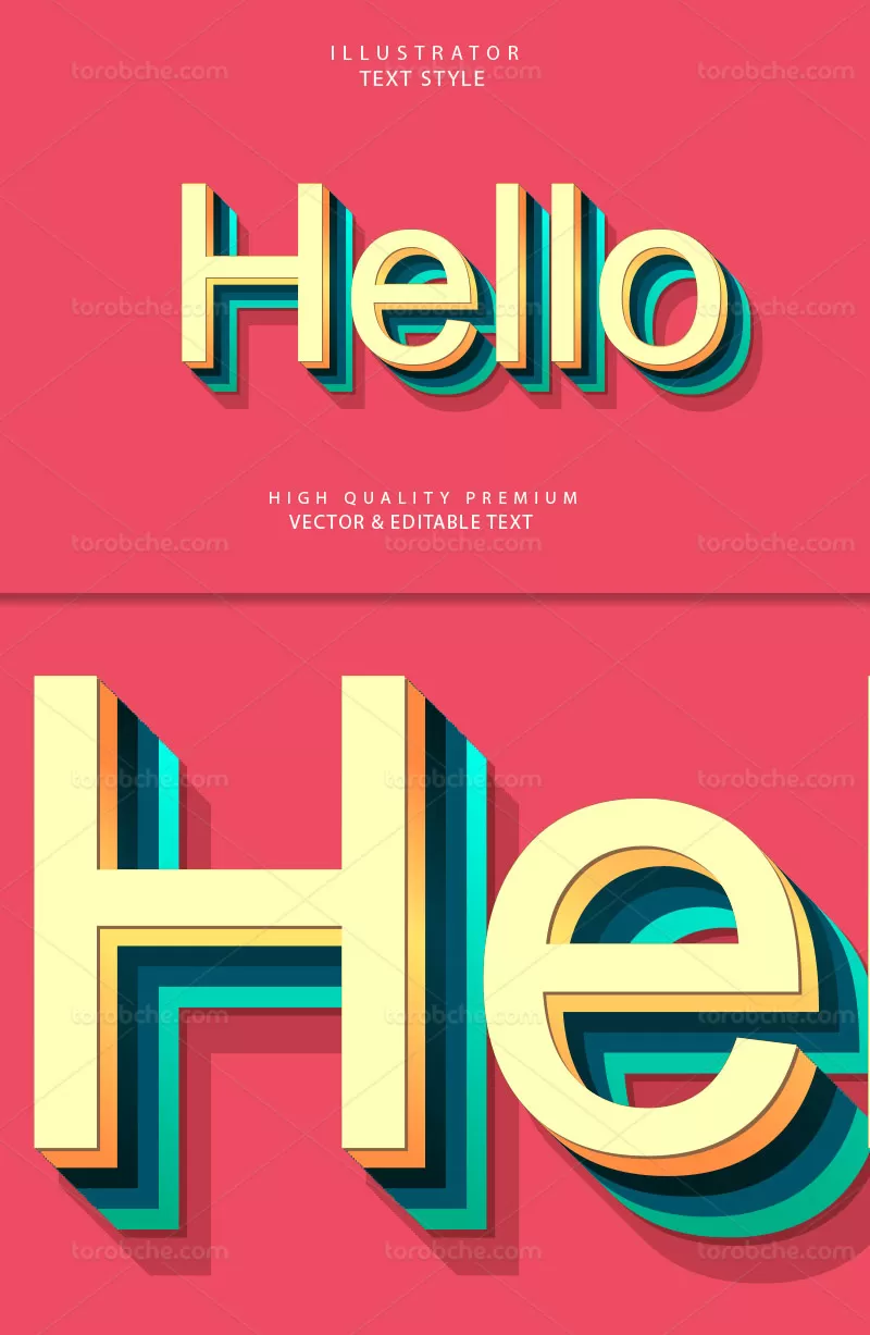 وکتور افکت متن زرد | گرافیک با طعم تربچه