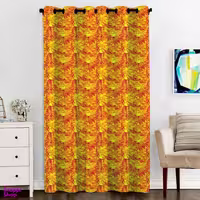 پرده مخمل رنس مدل C3-50072 ارتفاع 290 سانتی متر رنگ نارنجی