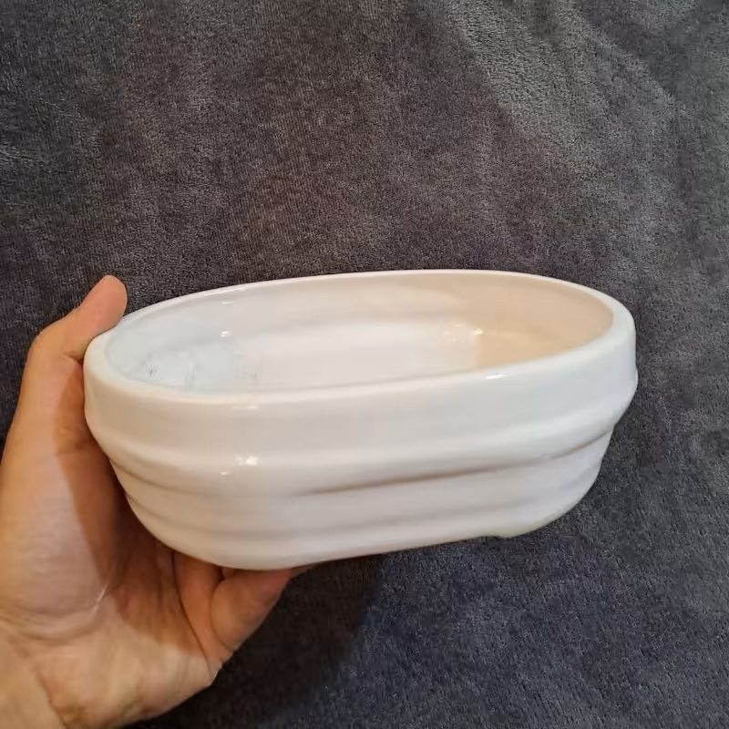 گلدان ساده سفید . سرامیکی. مناسب گل و گیاهان آپارتمانی 