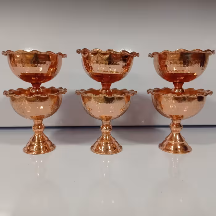 بستنی خوری مسی (6تایی) هفت سین مسی نانو شده