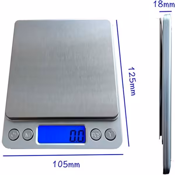 ترازو دیجیتال مدل جیبی 500 گرم دقت 0.01 با ظرف مخصوص