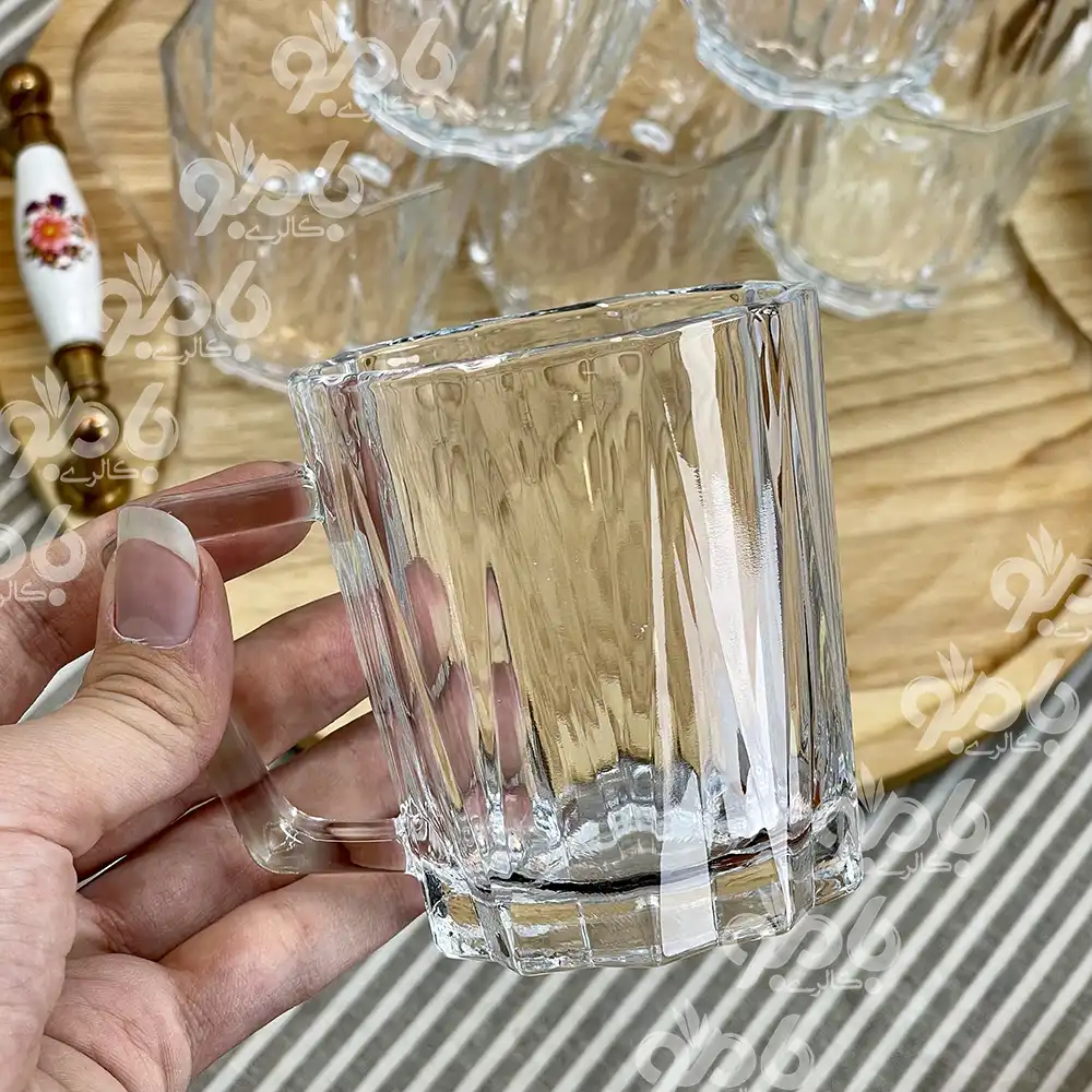 نیم لیوان شیشه ای دسته دار سورنا 1422