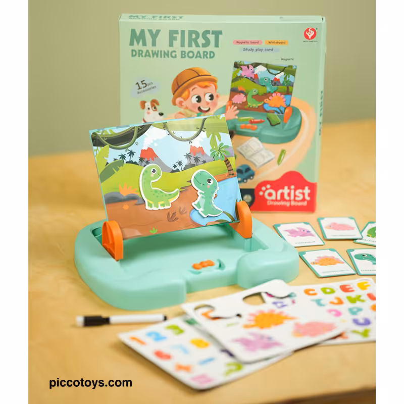 تخته مغناطیسی آموزشی طرح دایناسور سبز کد 05060