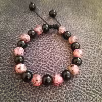 دستبند سنگ رودونیت و اونیکس 