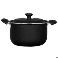 قابلمه گرانیتی نچسب سایز 34 برند هلنا ضخیم بسته دو عددی مشکی چروک