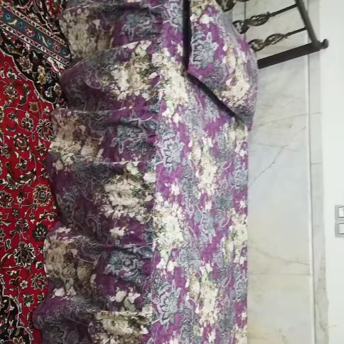نیم ست روتختی کش دار دو نفره لبه دار ( کاور تشک تخت با دو عدد روبالشتی) 