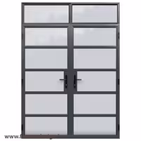 درب فلزی شیشه خور دو لنگه با کتیبه کد 30697