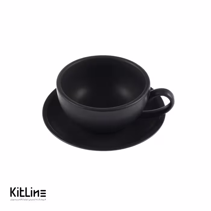 فنجان و نعلبکی استون ور 180 میلی‌لیتری مشکی مات سوژیلیت (ست 6 عددی)