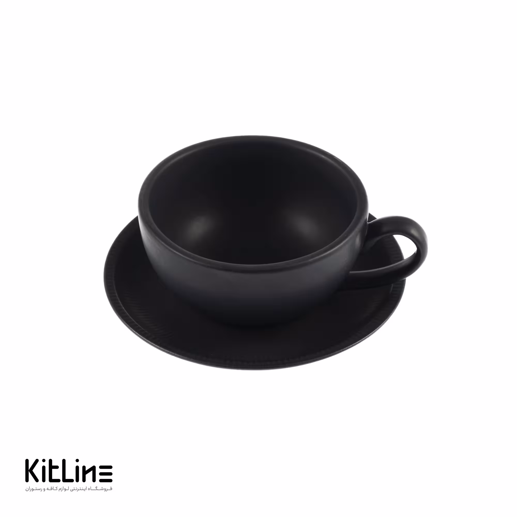 فنجان و نعلبکی استون ور 180 میلی‌لیتری مشکی مات سوژیلیت (ست 6 عددی)