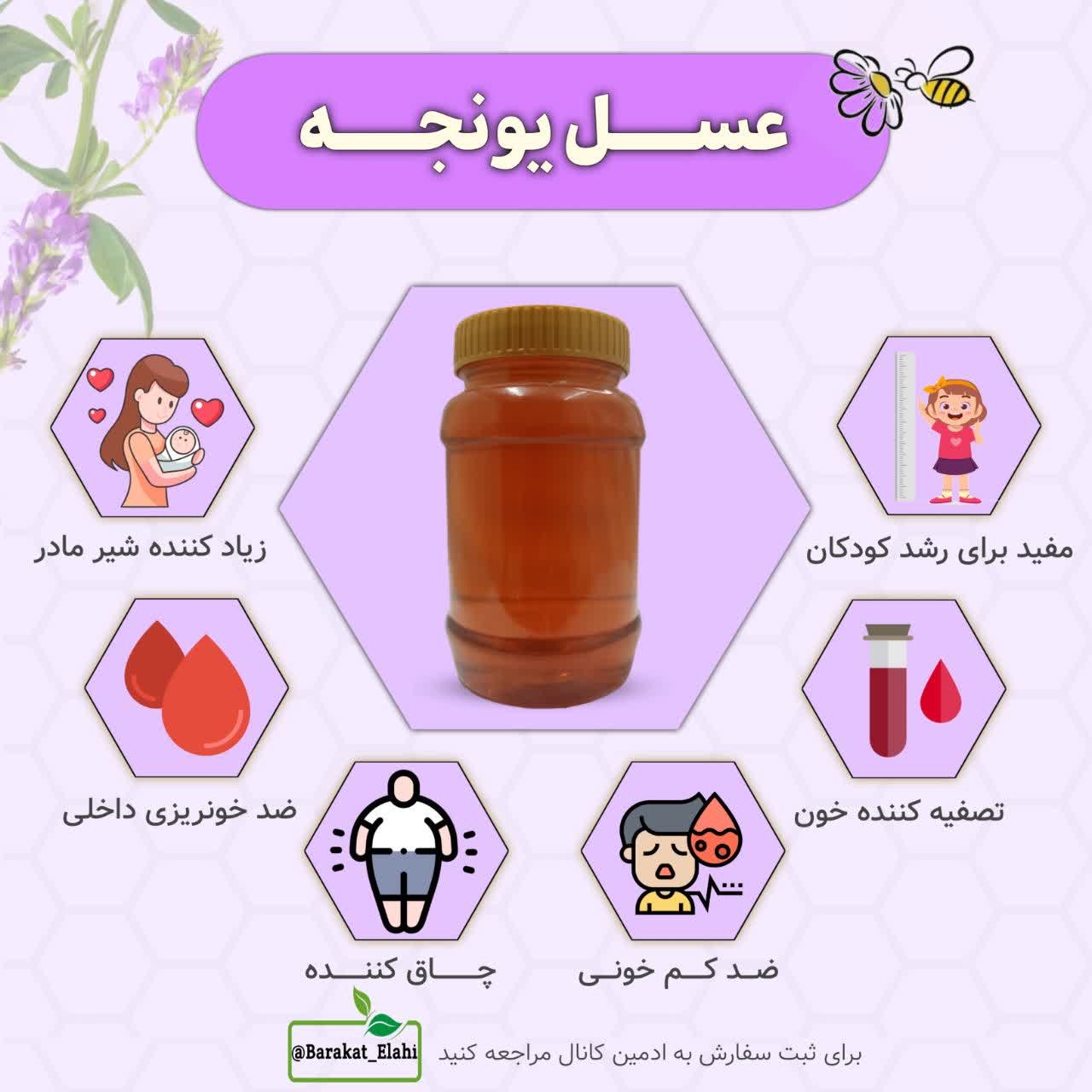 عسل طبیعی یونجه ((یک کیلویی خالص))