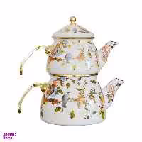 ست کتری و قوری شاهین مدل گل و پرنده