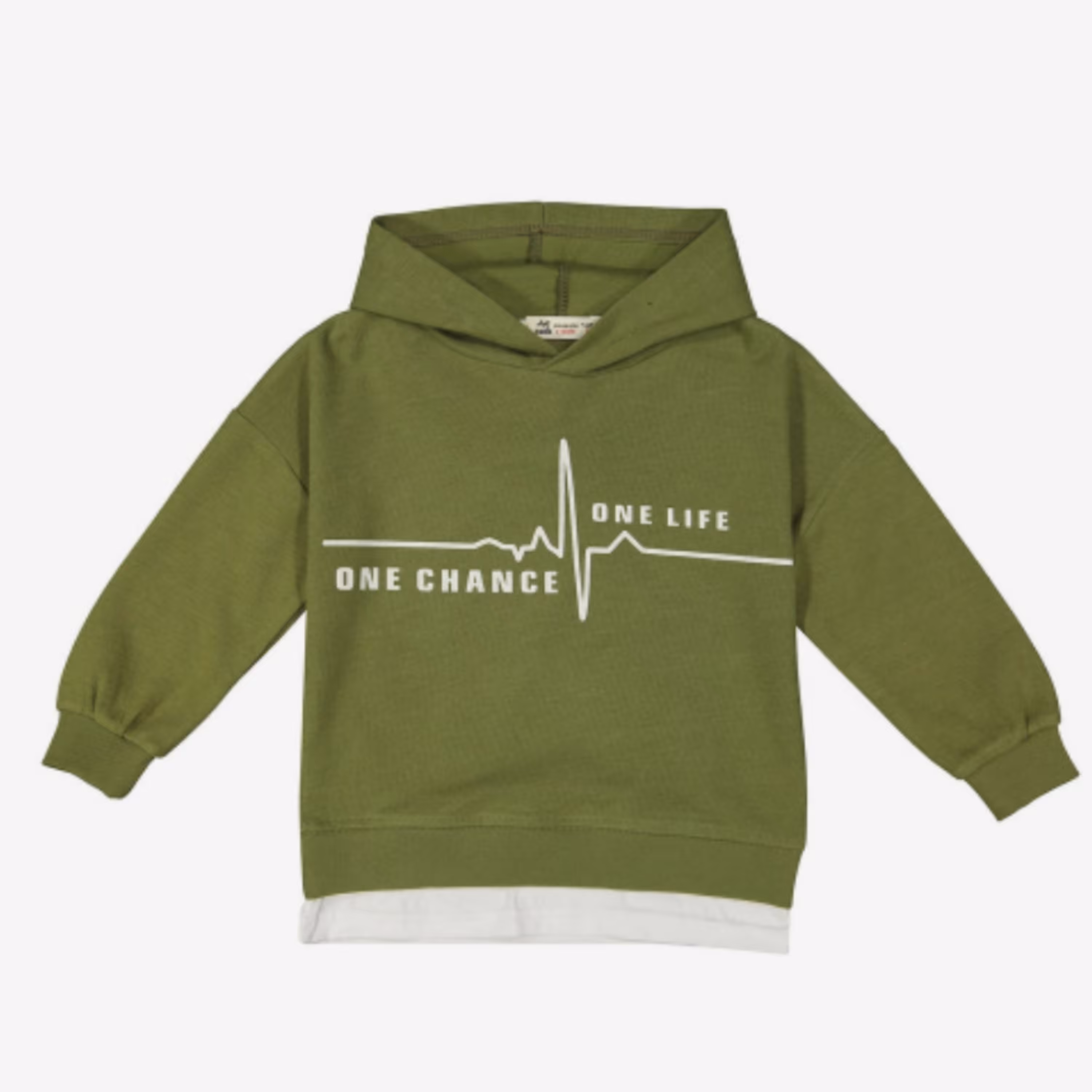 هودی کلاهدار  اسپرت طرح دار  رنگ سبز مناسب 9 تا 12 سال