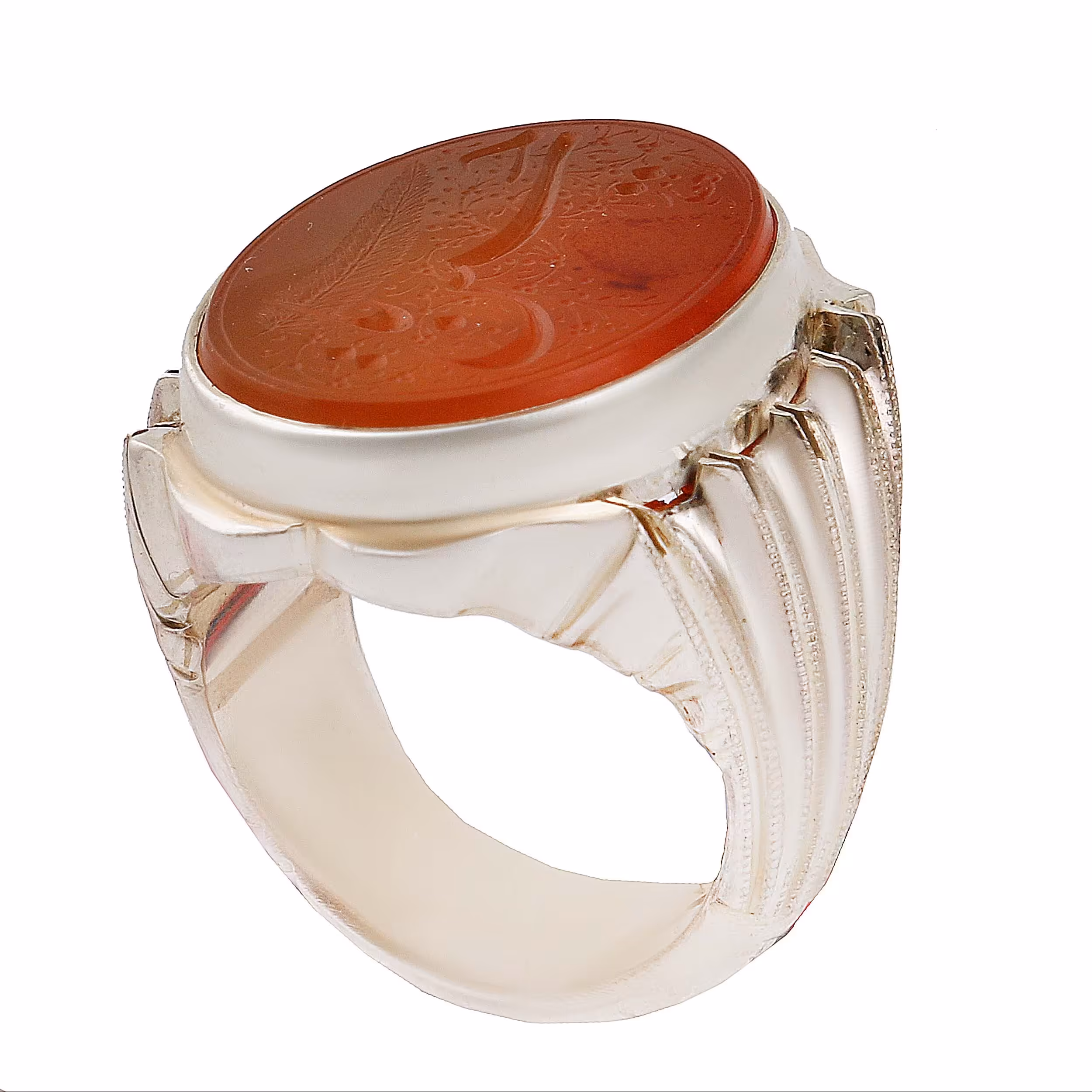 انگشتر نقره مردانه بازرگانی میلادی عقیق یمنی کهنه کد AM2797