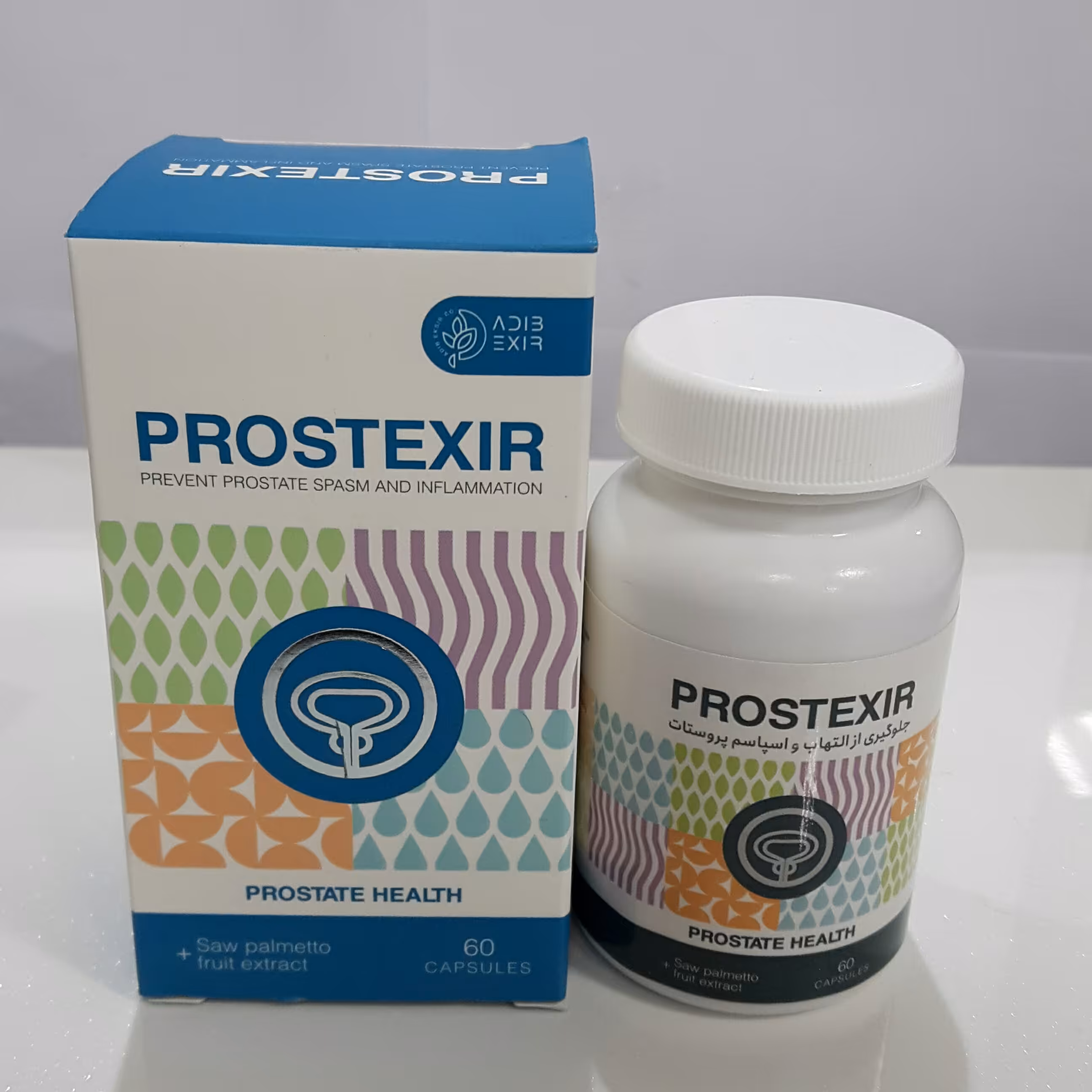 پروست اکسیر  جلو گیری از التهابات واسپاسم پروستات ادیب اکسیر  60 عددی 