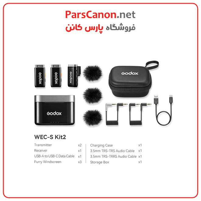 میکروفن گودوکس کیت Godox WEC-S 2-Person Wireless Microphone System for Cameras and Mobile Devices