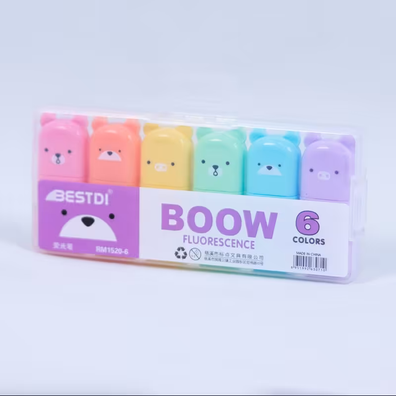 ماژیک علامت گذار فانتزی طرح خرس 6 عددی (هایلایتر)